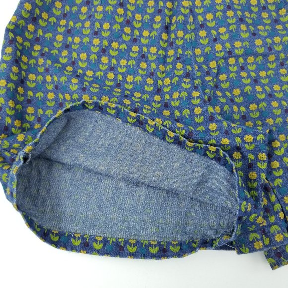 Vtg 90s Genre Sport Chambray Tulips Jean Skort 10P - Picture 5 of 8